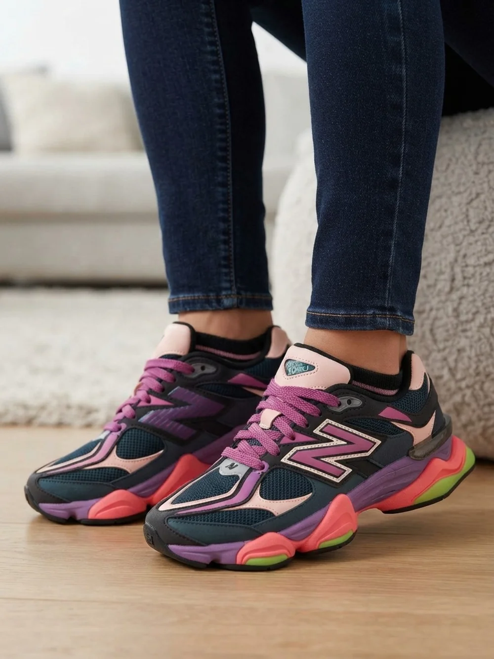 New Balance 9060 Women's Multicolor Fashion Sneaker - Pink & Purple Excellent Co